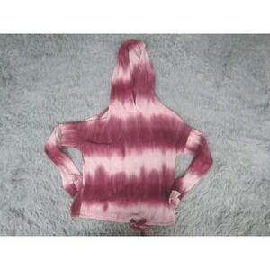 Stella Tweed Top Womens XS Pink Hooded Long Sleeve Pullover Long Sleeve Tie‎ Dye